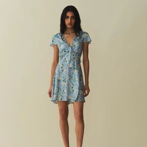 NWT DÔEN Tayla XS Blue Floral Mini Dress